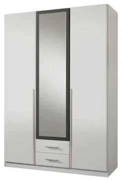 QUARTIER Drehtürenschrank JET weiß/ grau