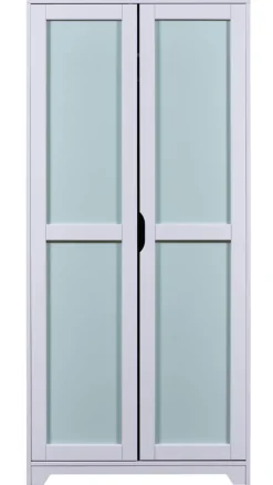 Drehtürenschrank KILIAN 92 x 205 cm weiß/ pastellgrün