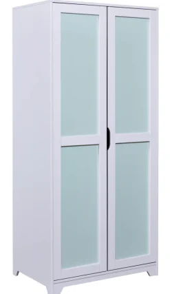 Drehtürenschrank KILIAN 92 x 205 cm weiß/ pastellgrün