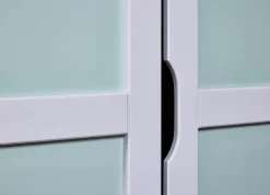 Drehtürenschrank KILIAN 92 x 205 cm weiß/ pastellgrün