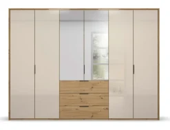 Drehtürenschrank SEAMO Artisan Eiche/ Glas Champagner