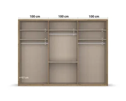 Drehtürenschrank SEAMO Artisan Eiche/ Glas Champagner