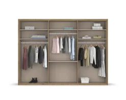 Drehtürenschrank SEAMO Artisan Eiche/ Glas Champagner