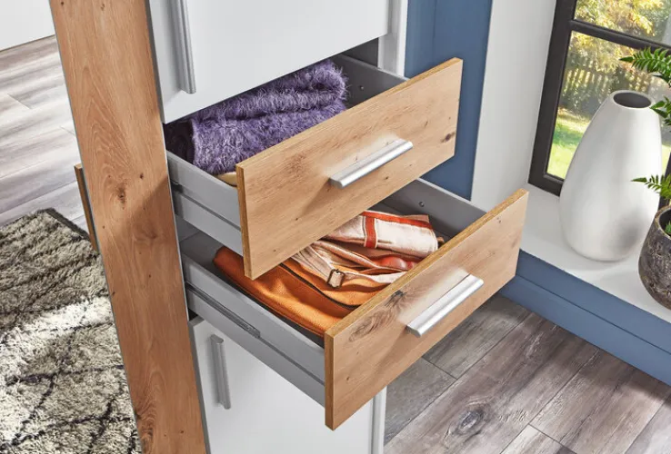 QUARTIER Drehtüreschrank VEGAS weiß/ braun