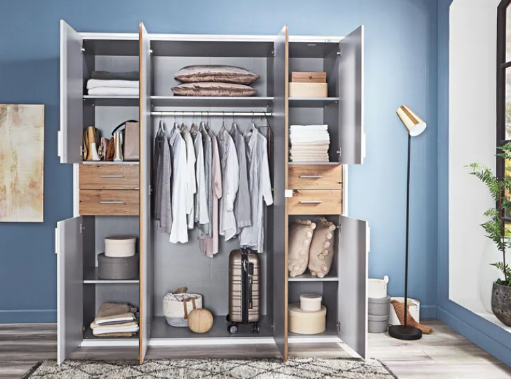 QUARTIER Drehtüreschrank VEGAS weiß/ braun