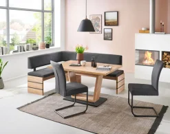 Eckbank MARIE 155 x 205 cm Microfaser Arizona Graphit