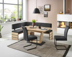 Eckbank MARIE 155 x 205 cm Microfaser Arizona Graphit