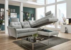 YoungLife by systempolster Ecksofa SEVRAN mit Schlaffunktion 242 x 210 cm alu