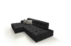 Ecksofa TEMPLE 169 x 286 cm schwarz
