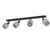 EGLO Retrofit Deckenlampe mit 4 Spots ROSLEY schwarz /naturfarbig