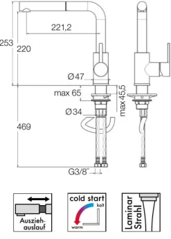 Einhebel-Küchenarmatur 80007-00 chrom