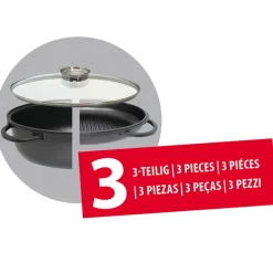 ELO mit Freude kochen! ELO Bräter ALUCAST 3-teilig Aluminiumguss schwarz
