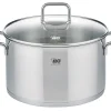 ELO mit Freude kochen! ELO Kochtopf mit Glasdeckel CITRIN 24 cm Edelstahl silber