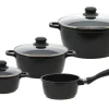 ELO mit Freude kochen! ELO Topf-Set BLACK CAST 4-teilig Aluguss schwarz