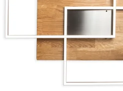 ELOBRA CCT LED Deckenlampe PANAMA 42 x 50 cm Nickelfarbig mit Holz