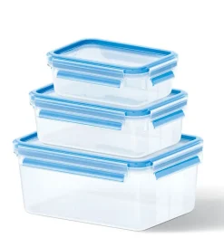 emsa Frischhaltedosen im 3er Set CLIP & CLOSE 0,55+1,0+2,3 Liter Blau