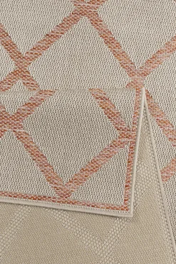 ESPRIT Outdoorteppich RHOMB 120 x 170 cm beige/rot