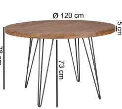 Esstisch 120 cm braun/ schwarz