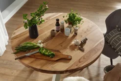 Esstisch 120 cm braun/ weiß