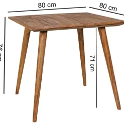 Esstisch 80 x 80 cm braun
