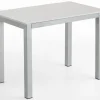 Esstisch 110 x 70 cm Glas weiß/Metall grau