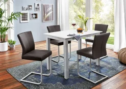 Esstisch 130 x 80 cm Holz grau/weiß