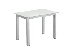 Esstisch 90 x 60 cm Holz/Glas grau/weiß