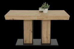 Esstisch AGNES 140 (220) x 90 cm Artisan-Eiche-Dekor braun/Dekor schwarz