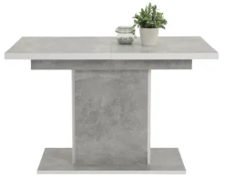 QUARTIER Esstisch ALICE T 120-160 x 80 cm betongrau