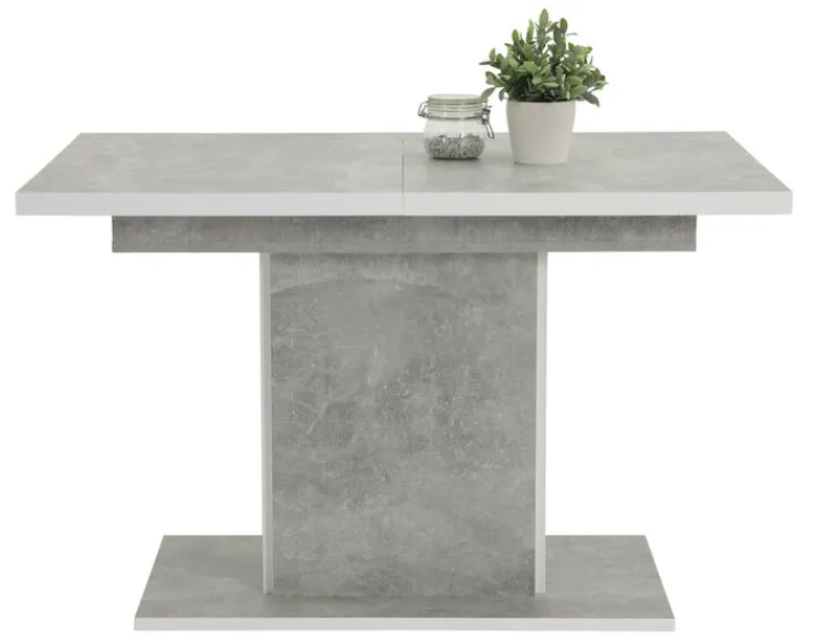 QUARTIER Esstisch ALICE T 120-160 x 80 cm betongrau