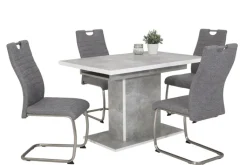 QUARTIER Esstisch ALICE T 120-160 x 80 cm betongrau