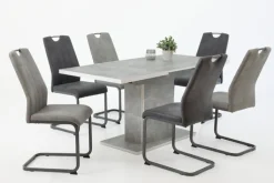 QUARTIER Esstisch ALICE T 120-160 x 80 cm betongrau