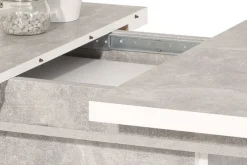 QUARTIER Esstisch ALICE T 120-160 x 80 cm betongrau