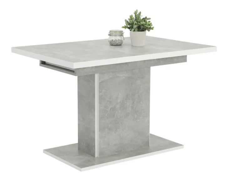 QUARTIER Esstisch ALICE T 120-160 x 80 cm betongrau