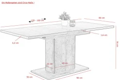 QUARTIER Esstisch ARIANA 120-160 x 80 cm braun