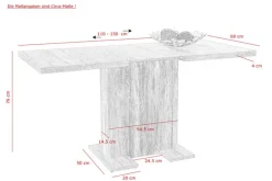 QUARTIER Esstisch BRITT 110-150 x 70 cm NB Sonoma Eiche