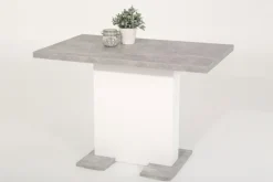 QUARTIER Esstisch BRITT 110-150 x 90 cm weiß /Betonoptik