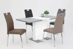 QUARTIER Esstisch BRITT 110-150 x 90 cm weiß /Betonoptik