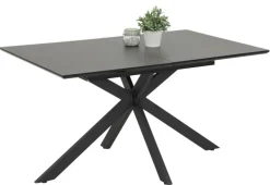 QUARTIER Esstisch CHANDLER 140-180 x 90/76 cm anthrazit/schwarz/Keramikoptik