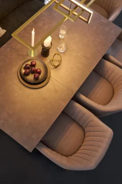 QUARTIER Esstisch CHANDLER 140-180 x 90/76 cm anthrazit/schwarz/Keramikoptik