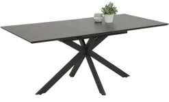 QUARTIER Esstisch CHANDLER 140-180 x 90/76 cm anthrazit/schwarz/Keramikoptik