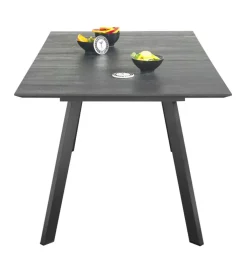 Esstisch CHICAGO 160/210 x 90 cm Flamed Wood Black