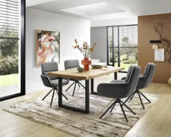 QUARTIER Esstisch CHRISTIAN 180 x 100 cm Eiche massiv geölt/schwarz