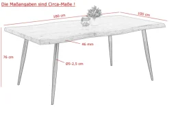 Esstisch GABI I 180 x 100 cm Wildeiche-Dekor braun/schwarz