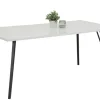 Esstisch JENNIFER 180 x 90 cm Hochglanz weiß/schwarz