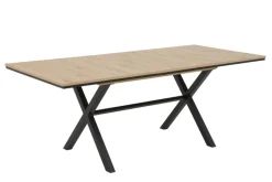 Esstisch KARINA 160 (200) x 90 cm Artisan-Eiche-Dekor braun/schwarz