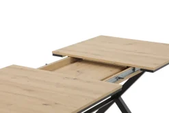 Esstisch KARINA 160 (200) x 90 cm Artisan-Eiche-Dekor braun/schwarz