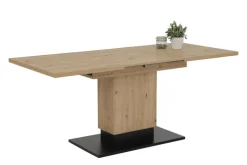 Esstisch LORENA 120 (150/180) x 80 cm Artisan-Eiche-Dekor braun/schwarz