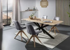 QUARTIER Esstisch LORENZO 180 x 90 cm Akazie Massivholz/schwarz