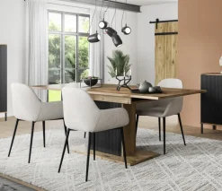 QUARTIER Esstisch Lou 160 x 90 x 76 cm ausziehbar Nox Oak Nachbildung Braun